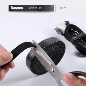 Baseus Tool Rainbow Circle Hook and Loop Straps / Velcro ταινία οργάνωσης καλωδίου velcro 1m Μαύρο (ACMGT-E01)
