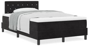 vidaXL Κρεβάτι Box Spring  με Στρώμα Μαύρο 120x200 εκ. Βελούδο