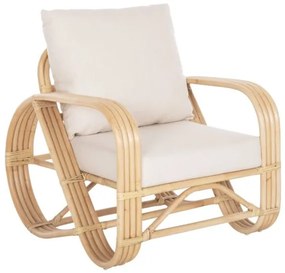 ΠΟΛΥΘΡΟΝΑ BARONESS HM9813 ΦΥΣΙΚΟ RATTAN ΚΑΙ ΛΕΥΚΑ ΜΑΞΙΛΑΡΙΑ 81x90x92Yεκ.