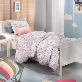 Σεντόνια Παιδικά Σετ 3 Τμχ Letters Blue Saint Clair Single 160x250cm Χωρίς Λάστιχο 100% Cotton