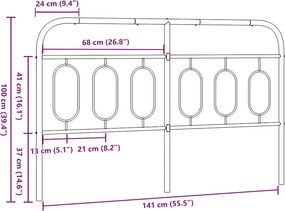 vidaXL Ανταλλακτικό κεφαλάρι Λευκό 140 εκ. Μεταλλικό