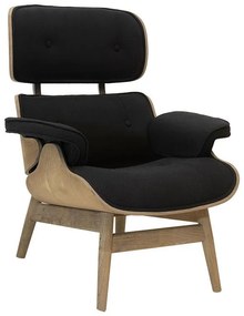 Relax armchair Mirto solid wood walnut-fabric black 80x80x96.5cm 80x80x96.5 εκ.