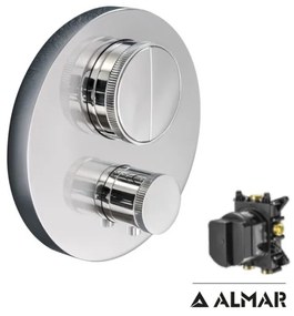 Almar Thermo-Core Push Chrome Θερμοστατικός μίκτης εντοιχισμού 2 εξόδων+κιτ εντοιχισμού E176632-100 E134001