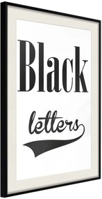 Αφίσα - Black Lettering - 30x45 - Μαύρο - Με πασπαρτού