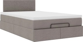 vidaXL Οθωμανικό κρεβάτι με στρώμα Taupe 120x200cm ύφασμα