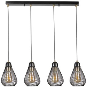 Φωτιστικό Οροφής - Ράγα Armut 941RTN1258 65x15x70cm 4xE27 40W Black Opviq