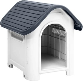 vidaXL Σπιτάκι Σκύλου Γκρι 59 x 75 x 66 εκ. από Πολυπροπυλένιο