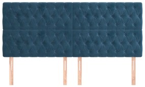 vidaXL Κεφαλάρια Κρεβατιού 4 τεμ.Σκούρο Μπλε 90x7x78/88 εκ. Βελούδινο