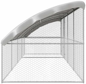 vidaXL Κλουβί Σκύλου με αποθήκευση 4 pcs Ασημί 8 x 2 x 2 m Ατσάλι