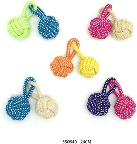 Παιχνίδι σκύλου σχοινί με μπάλες - 24cm - 12pcs - 550540