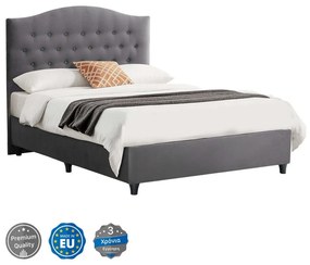 Κρεβάτι Malena HM647.10 Για Στρώμα 120x200cm Grey Ημίδιπλο Velvet