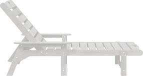 vidaXL Ξαπλώστρα Λευκό 195,5 x 53 x 98,5 εκ HDPE