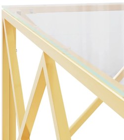 vidaXL Τραπέζι Σαλονιού 80x80x40 εκ. από Ανοξείδωτο Ατσάλι και Γυαλί