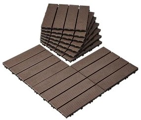 VEVOR Interlocking Deck Tiles Plastic Wood 27 Pack 12"x12" Waterproof for Porch