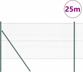 vidaXL Στύλος Περιφράξεων Πράσινο 25 x 1 μ (36 mm πλέγμα) Ατσάλι