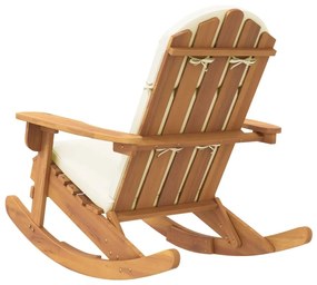 Καρέκλα Κουνιστή Adirondack με Μαξιλάρια από Μασίφ Ξύλο Ακακίας - Καφέ