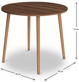 ΤΡΑΠΕΖΙ CRUZ MEGAPAP ΑΠΟ ΜΕΛΑΜΙΝΗ ΧΡΩΜΑ ΚΑΡΥΔΙ 92X92X75ΕΚ.