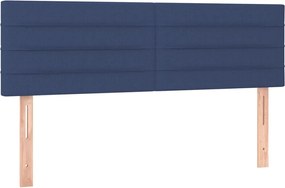 vidaXL Κρεβάτι Boxspring με Στρώμα Μπλε 140x200 εκ. Υφασμάτινο
