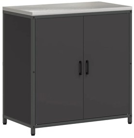 vidaXL Σετ Αποθήκευσης Κουζίνας 2 pcs Μαύρο Ψυχρής έλασης χάλυβας