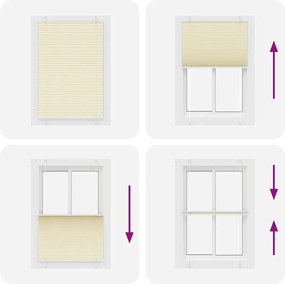 vidaXL Πλισέ περσίδα Κρέμα 95x100 cm Πλάτος υφάσματος 94,4 cm