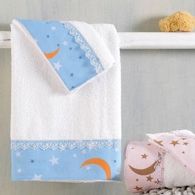 Πετσέτες Παιδικές Moonlight (Σετ 2τμχ) Blue Ρυθμός Towels Set 70x140cm 100% Βαμβάκι