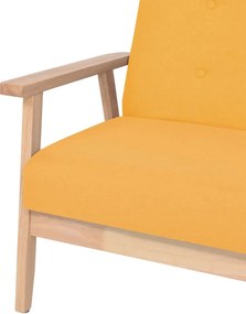 vidaXL Καναπές Διθέσιος Κίτρινος Υφασμάτινος