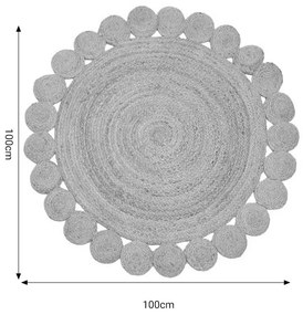 Χαλί Voni Inart φυσικό γιούτα100x100x1εκ