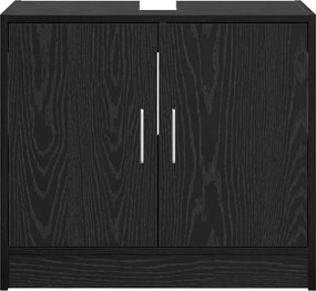 vidaXL Ντουλάπι Μπάνιου Μαύρη Οξυά 63 x 29 x 55 cm Επεξεργασμένο ξύλο