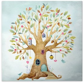 Πίνακας σε καμβά "Magic Treehouse" Megapap ψηφιακής εκτύπωσης 40x40x3εκ.-GP033-0101