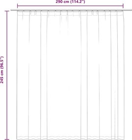 vidaXL Κουρτίνα Συσκότισης με Γάντζους Μαύρη 290 x 245 εκ.