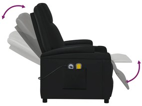 vidaXL Πολυθρόνα Μασάζ Ηλεκτρική Μαύρο από Συνθετικό Δέρμα