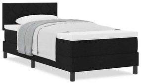 vidaXL Κρεβάτι box spring με στρώμα με στρώμα Μαύρο 90 x 190 cm ύφασμα
