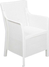 vidaXL Σετ καθιστικού με μαξιλάρι 3 pcs Λευκό PP
