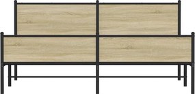 vidaXL Σκελετός Κρεβ. Χωρίς Στρώμα Sonoma Δρυς 180x200 εκ. Μεταλλικό