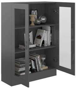 vidaXL Βιτρίνα Γυαλιστερό Γκρι 82,5 x 30,5 x 115 εκ. Μοριοσανίδα