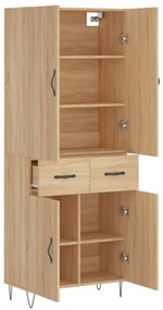 vidaXL Ντουλάπι Sonoma δρυς 69,5 x 34 x 180 εκ. από Επεξεργασμένο Ξύλο