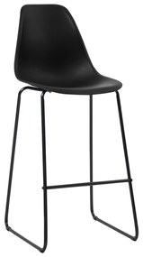 Καρέκλες Μπαρ 2 τεμ. Μαύρες Πλαστικές - Μαύρο