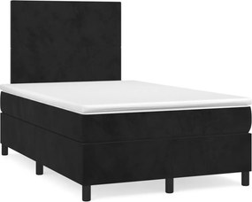 vidaXL Κρεβάτι Boxspring με Στρώμα Μαύρο 120 x 200 εκ. Βελούδινο