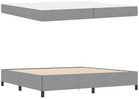 vidaXL Κρεβάτι με ελατήρια Ανοιχτό γκρι, Μαύρο 200 x 200 cm