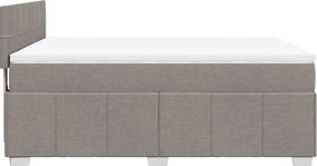 vidaXL Κρεβάτι Boxspring με Στρώμα Taupe 160x200 εκ. Υφασμάτινο