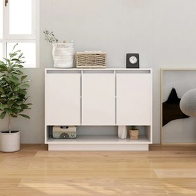 vidaXL Μπουφές Γυαλιστερός Λευκός 97 x 31 x 75 εκ. από Μοριοσανίδα