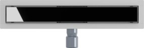vidaXL Εκροή ντους με γυάλινη επικάλυψη Μαύρο 50 cm