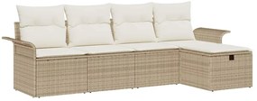 vidaXL Σετ Καναπέ Κήπου 5 pcs μπεζ και κρεμ 251 x 117 x 85 εκ.