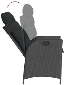 Σετ Τραπεζαρίας Κήπου 9 τεμ Μαύρο από Συνθ. Ρατάν με Μαξιλάρια 3213102