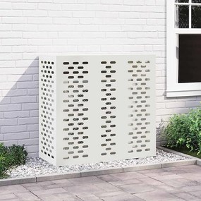 vidaXL Κάλυμμα κλιματιστικού Λευκό 110 x 50 x 105 εκ Ατσάλι