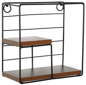 Ράφι Τοίχου ArteLibre SORRENO Μαύρο/Καφέ MDF/Μέταλλο 22x11x22cm-14620017