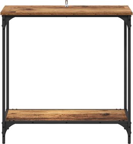 vidaXL Τραπέζι κονσόλας με ράφι Παλαιό ξύλο 75 x 30.5 x 75 εκ
