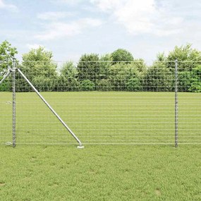 vidaXL πάσσαλοι φence με βύσμα 52 τεμάχια Ø32 mm 160 cm από γαλβανισμένο ατσάλι