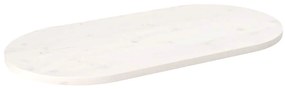 vidaXL Επιφάνεια Τραπεζιού Οβάλ Λευκή 90x45x2,5 εκ. Μασίφ Ξύλο Πεύκου