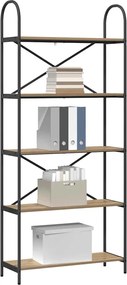 vidaXL Ράφι Βιβλίων 5 επιπέδων 80 x 30 x 183 εκ Επεξεργασμένο ξύλο